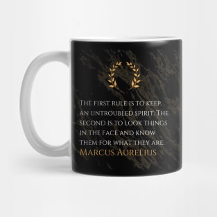 Marcus Aurelius's Rule of Serenity: Facing Truth with Tranquility Mug